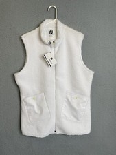 FJ FootJoy Womens Sherpa Golf Vest White XL Thermal Plush Preppy Outdoor