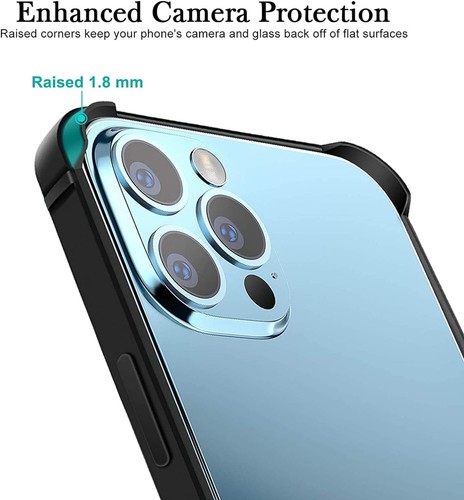 Für iPhone 15 Plus 6,7" hart erhöht Aluminium schwarz Metall STOßSTANGE RAHMEN schmale Hülle - Bild 3 von 6