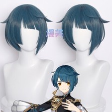 Genshin Impact Cartoon Xingqiu Periwig Hairpiece Short Fashion Wig Gift Cosplay