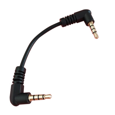 10CM 3.5MM Male To Male Car AUX Cord Studio Audio Extension Bent Cable 90 degree