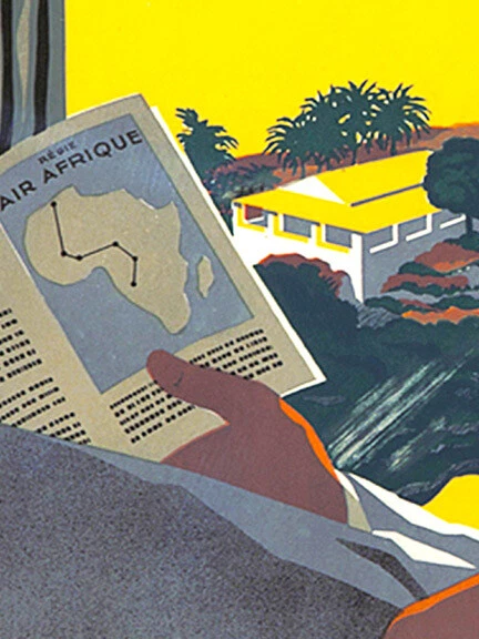 1936 African Safari Jungle Cruise Air Afrique Vintage Style Travel Poster 24x36 - Image 2 of 3