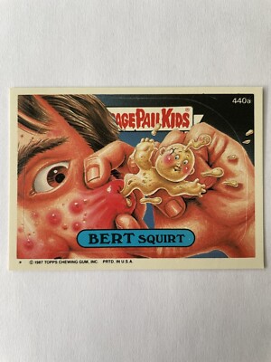 Mülleimerkarte Kinder TOPPS Les Crados GPK 1987 BERT SQUIRT 440a