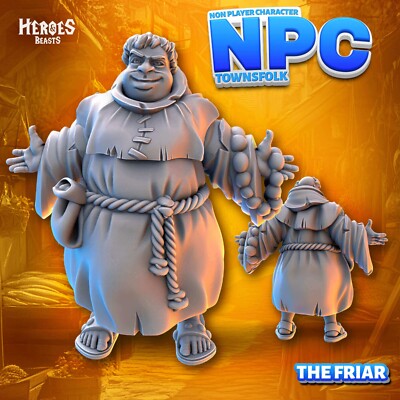 Dungeons & Dragons NPC Figur - Male Friar - Town Folk