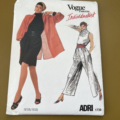 Vintage 80 s VOGUE Sewing Pattern #1739 Adri Jacket Pants Shorts Top 14 UC/FF