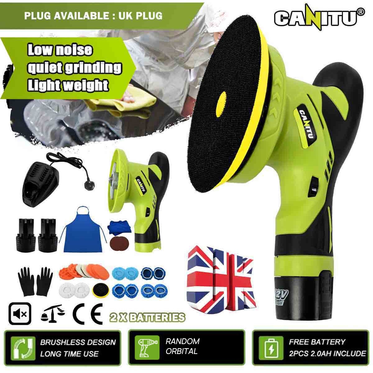 6in Car Polisher Kit Cordless Rotary Buffer Polishing Machine Sander 2 Battries eBay