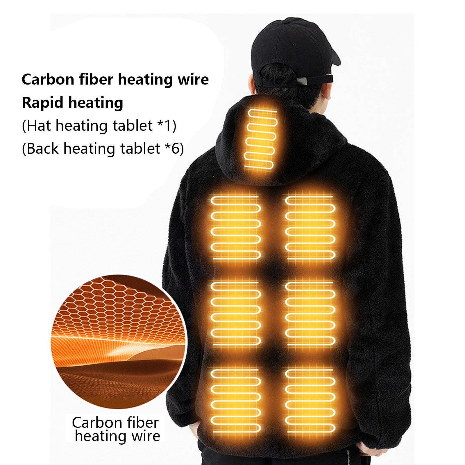 ALTRA Felpa Riscaldata Invernale Corpo Caldo Elettrico USB Felpa Termica Riscaldante Cappotto