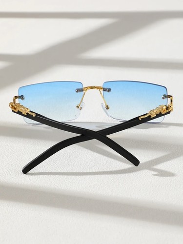 Lunette de Soleil Luxe Mixte Tendance Monture Sans Cadre Verres Fumés PC Neuve - Picture 12 of 30