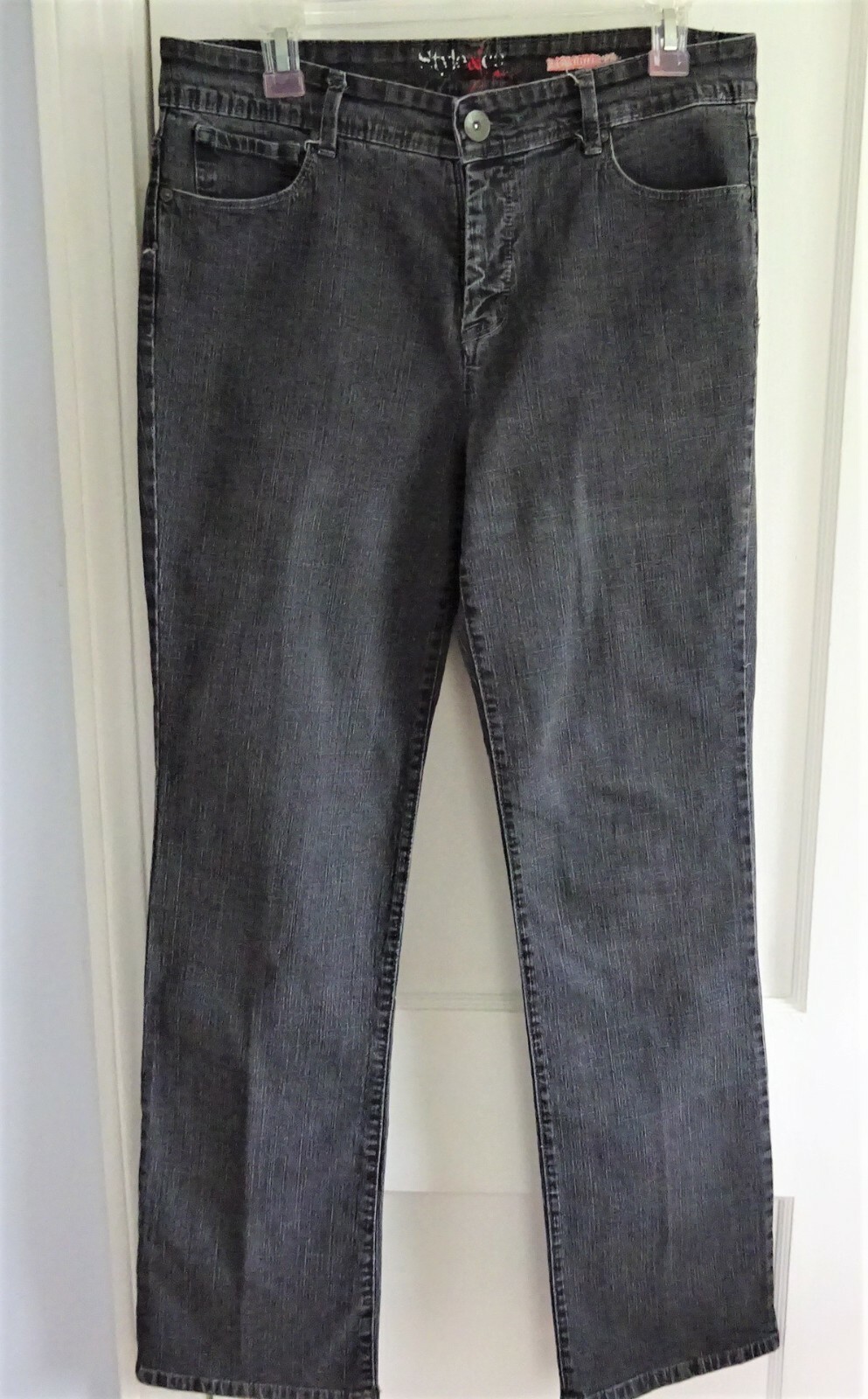 Style Co Jeans Size 10 Black Denim Cotton Blend Straight Leg