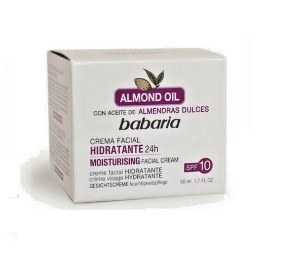 BABARIA CREMA DE ACEITE DE ALMENDRAS DULCES HIDRATANTE 24H 50ML SPF10
