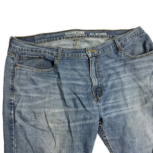 Signature by Levi Strauss & Co S61 Relaxed Mens Size 38 x 30 Blue Denim Jeans - Picture 2 of 12