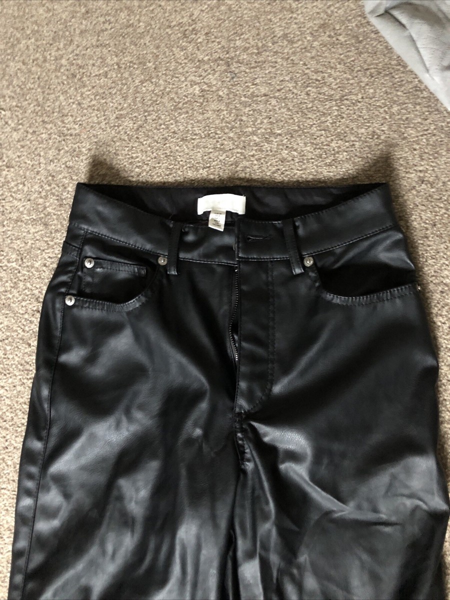 H&M Faux Leather Jeans Trousers Size EU 36 UK