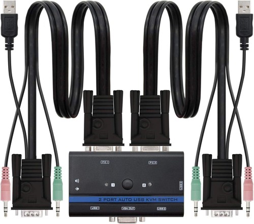 Nanocable 10.12.0001 Switch KVM Switch for Controlling 2 PCs with a Single Keybo - Bild 2 von 3