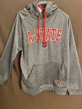 ARKANSAS STATE RED WOLVES NEW M/M 38-40 GRAY HOODED SWEATSHIRT