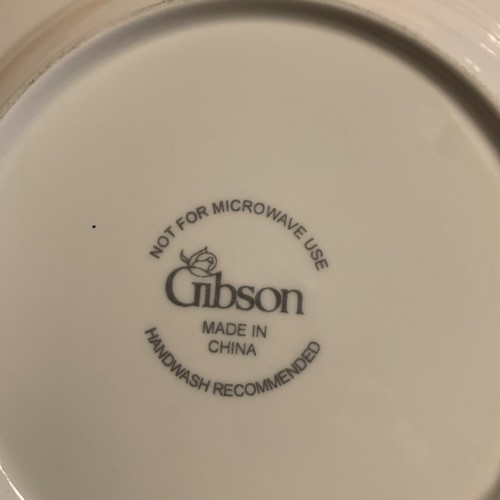 4 Gibson Black Tie SOUP BOWLS 8 5/8" White with Silver Trim Ribbed Edge M1 - Picture 10 of 11
