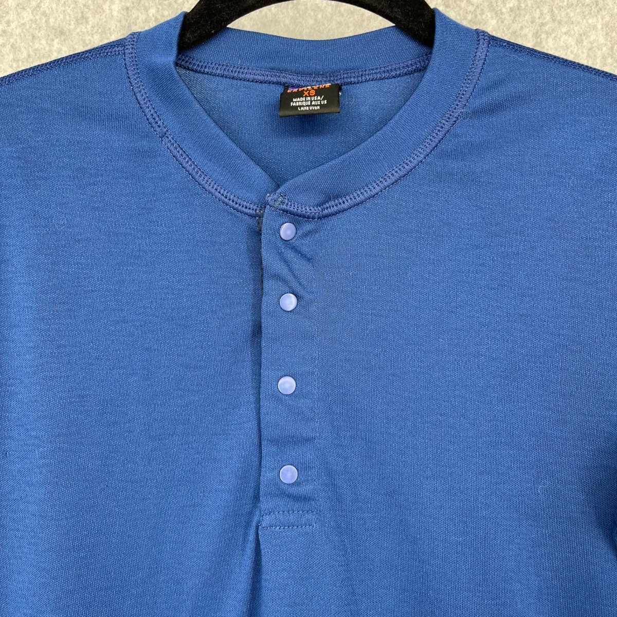 Patagonia Mens Capliene 3 Henley Snap Baselayer Top Size XS Blue