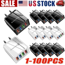 US 4 Port Fast Quick Charge QC 3.0 USB Hub Wall Home Charger Power Adapter Lot