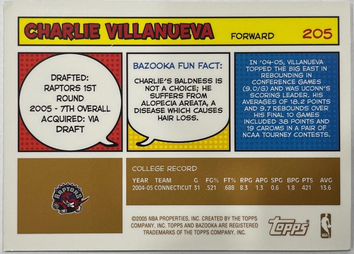 2005-06 Bazooka #205 Charlie Villanueva Gold | eBay
