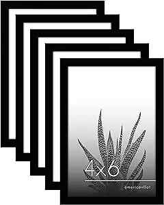  Picture Frame Set of 5 in - Gallery Wall Frame Set with Included 4x6 Black