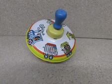 VINTAGE OHIO ART CIRCUS ANIMALS TRAIN METAL TIN SPINNING TOP TOY