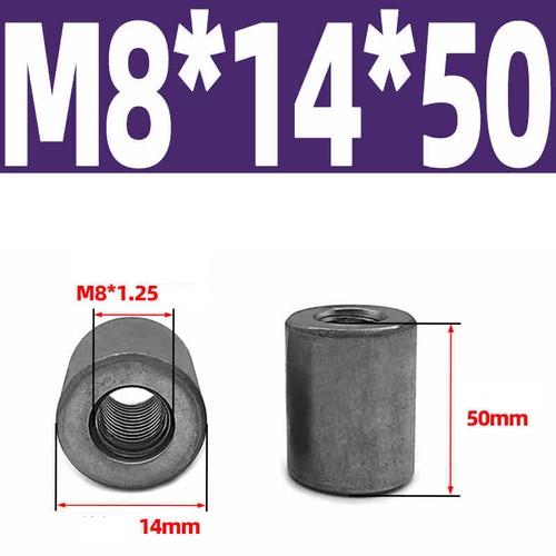 M8-M20 Threaded Sleeve Rod Bar Stud Round Connector Nut A3 carbon steel Nuts - Picture 43 of 182