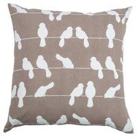 Taupe Brown Birds On A Wire Throw Pillow (20x20) - Rizzy Home on sale Taupe Brown Birds On A Wire Throw Pillow (20x20) - Rizzy Home on sale