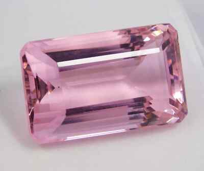 80.05 Ct Natural Pink Rose Topaz Emerald Cut Unheated Loose Gemstone