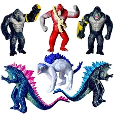 Brand New Set of 6 Godzilla x Kong: The New Empire, Toys Action Figures