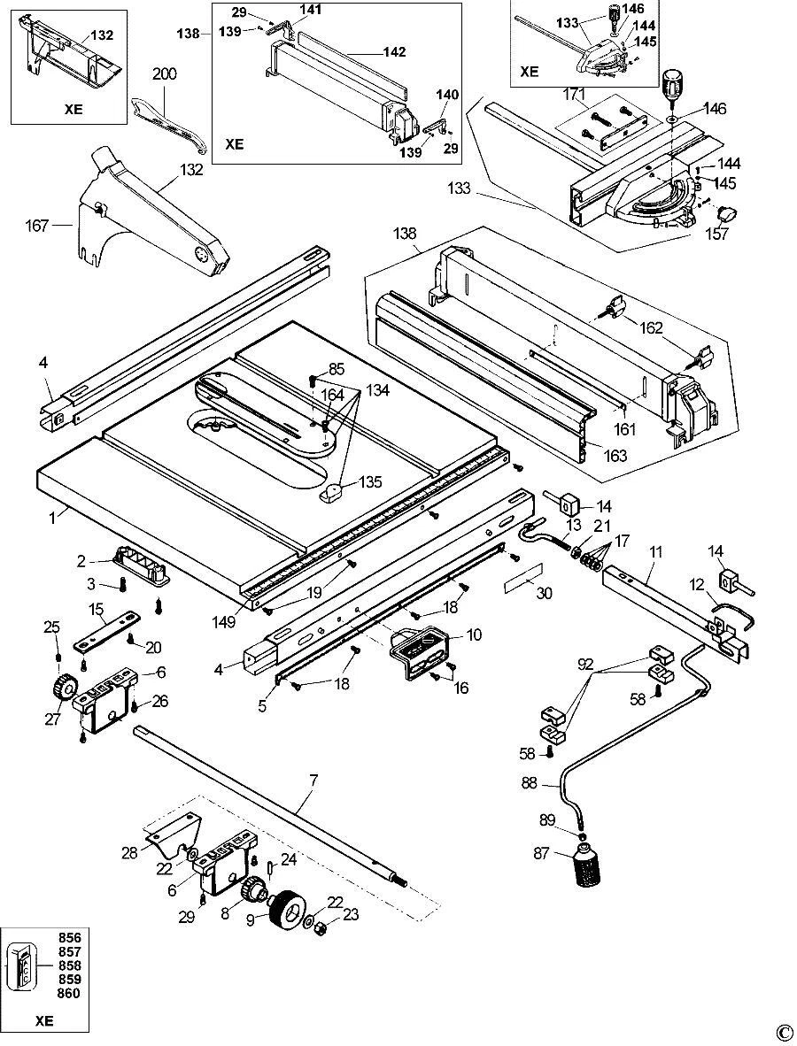 DeWalt Genuine Spare Parts DW744 Table Saw Type 1 eBay