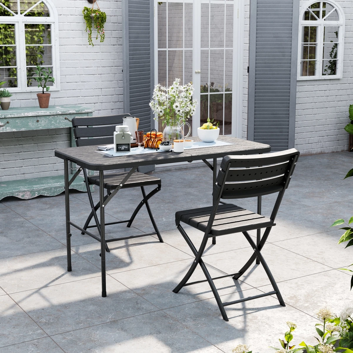 Steel table chair deals