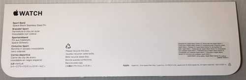 Apple Watch Sport Band -Space Black Stainless Steel Pin-Fits ANY Apple watch NIB - 第 2/2 張圖片