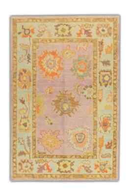 Turkish Oushak Rug Oriental Handmade Rug 4'2'' x 6'1'' #315