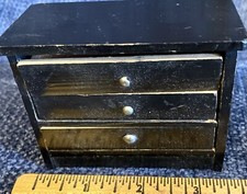 Antique Dollhouse Miniature Wooden Biedermeier Cupboard