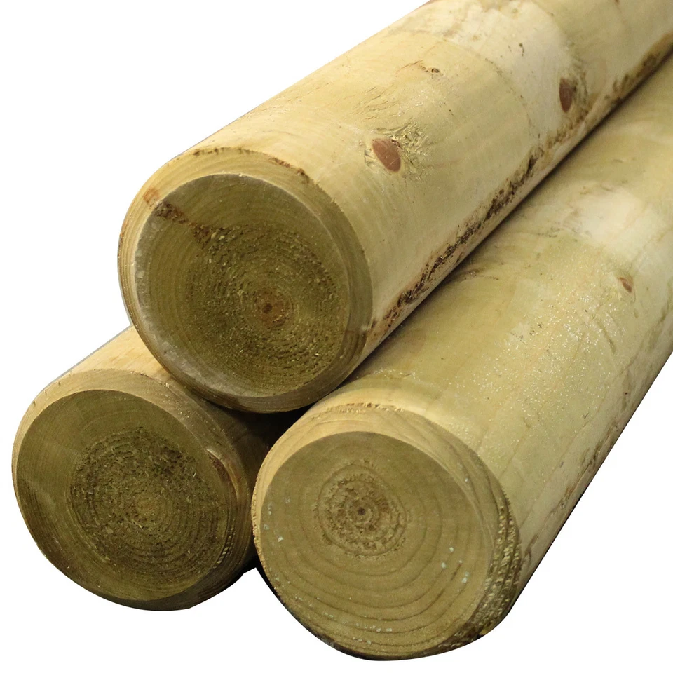 Rounded Timber Bollards | 1.2m x 100mm | 10 pack - Image 2 of 4