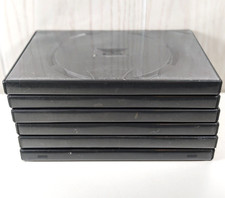 6 Empty Black Plastic CD/DVD 1 Disc Cases for Movies, Music  other Media