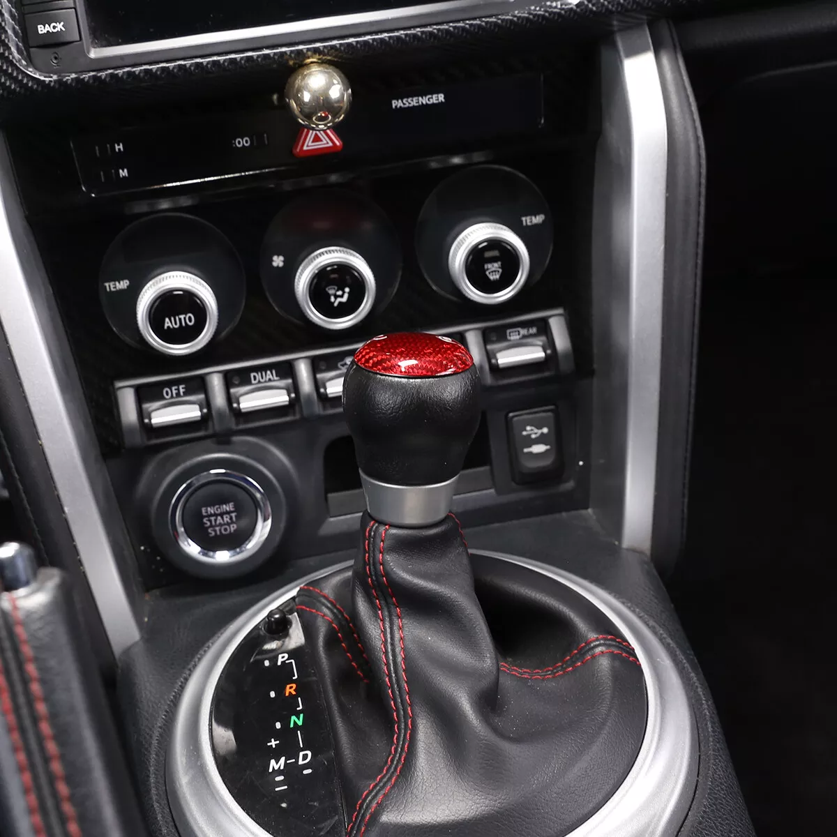 Red Carbon Fiber Car Gear Shift Knob Cover Head Trim For Toyota 86