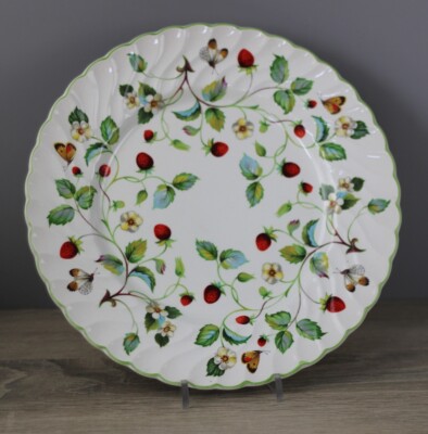 Staffordshire Old Foley Strawberry Speiseteller Essteller grosser Teller 25,5 cm