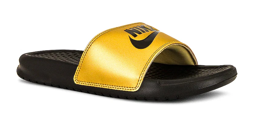 Sandali da donna Nike Benassi JDI Slides 7 10 bronzo bacca platino oro