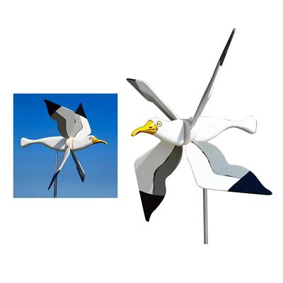 Pfahl - Whirligig Möwe Windmühle wetterfest für Terrasse Hof