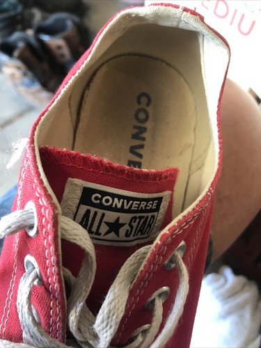 Converse All Star Chuck Taylor Shoes Canvas Low Top Red Sneakers Mens 6 Womens 8 - Picture 5 of 8