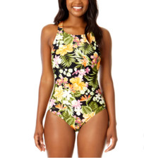 NWT Hurley Ladies' One-Piece Swimsuit, Color Orange Waikiki Wonder ,Size XS