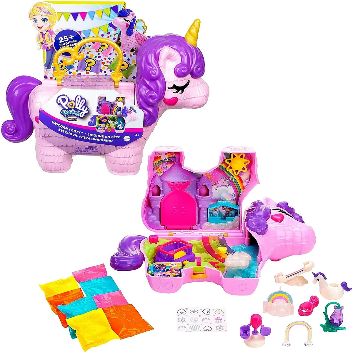 Polly Pocket coffret Licorne Maison Poupe 25 Surprises Accessoires Jouet  Fille