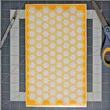 Hexagons Pattern High Heat Vinyl Stencils - 2x 11"x6" Sheets Durable Easy to Use