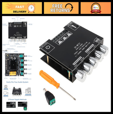 2.1 Channel Bluetooth Power Amplifier Module 50W x 2 + 100W Subwoofer, DIY Audio