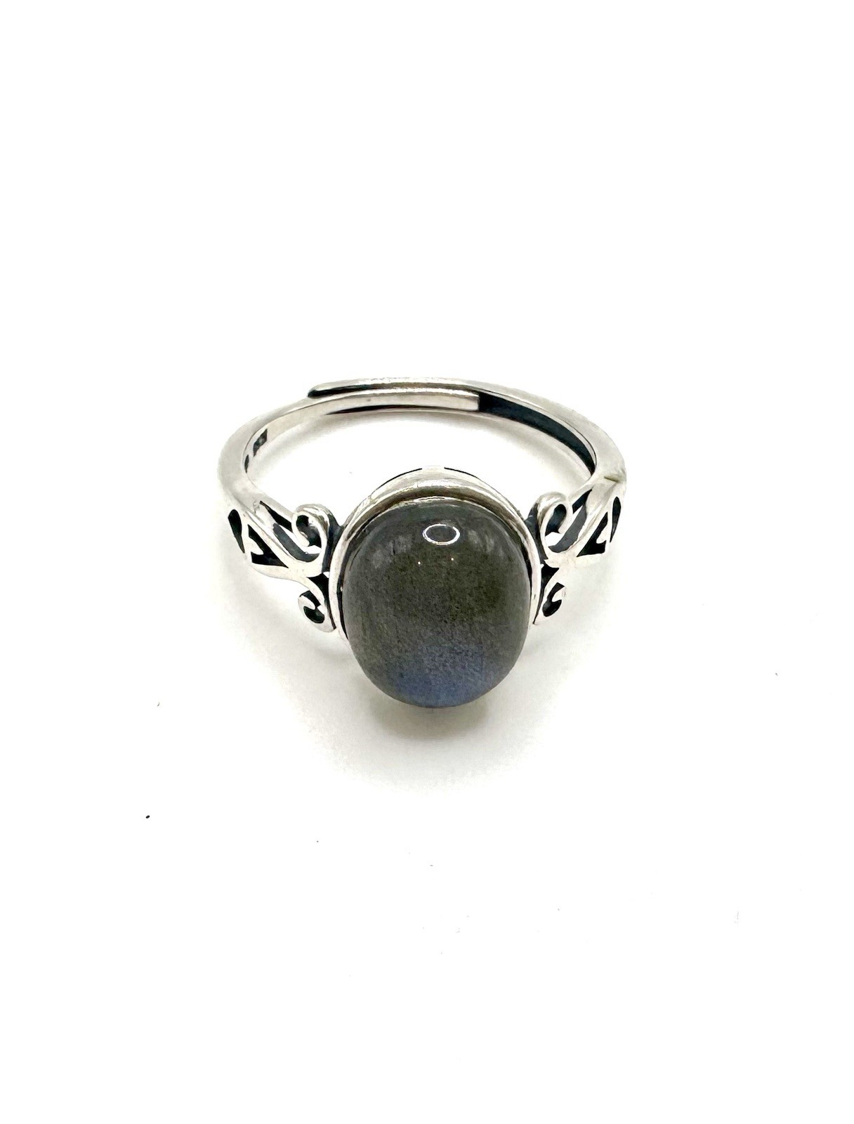 Sterling Silver Labradorite Adjustable Ring Sz 8.5 - image 4