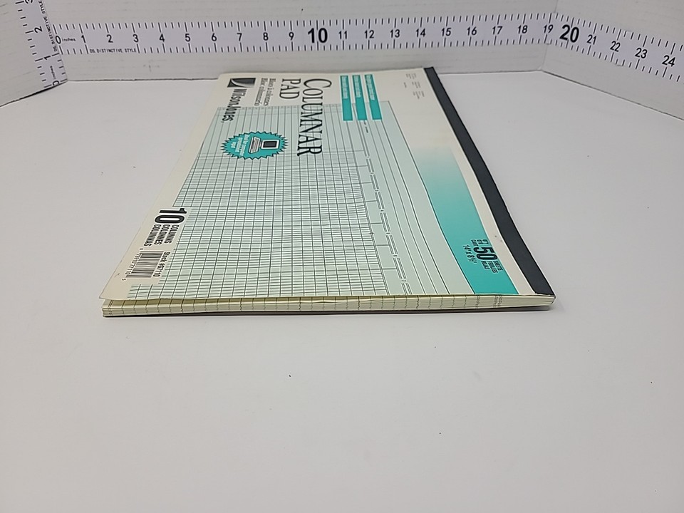 Vintage Wilson Jones G7110 Columnar Ruled Pad 10 Column 50 Sheet 14 x 8 ...