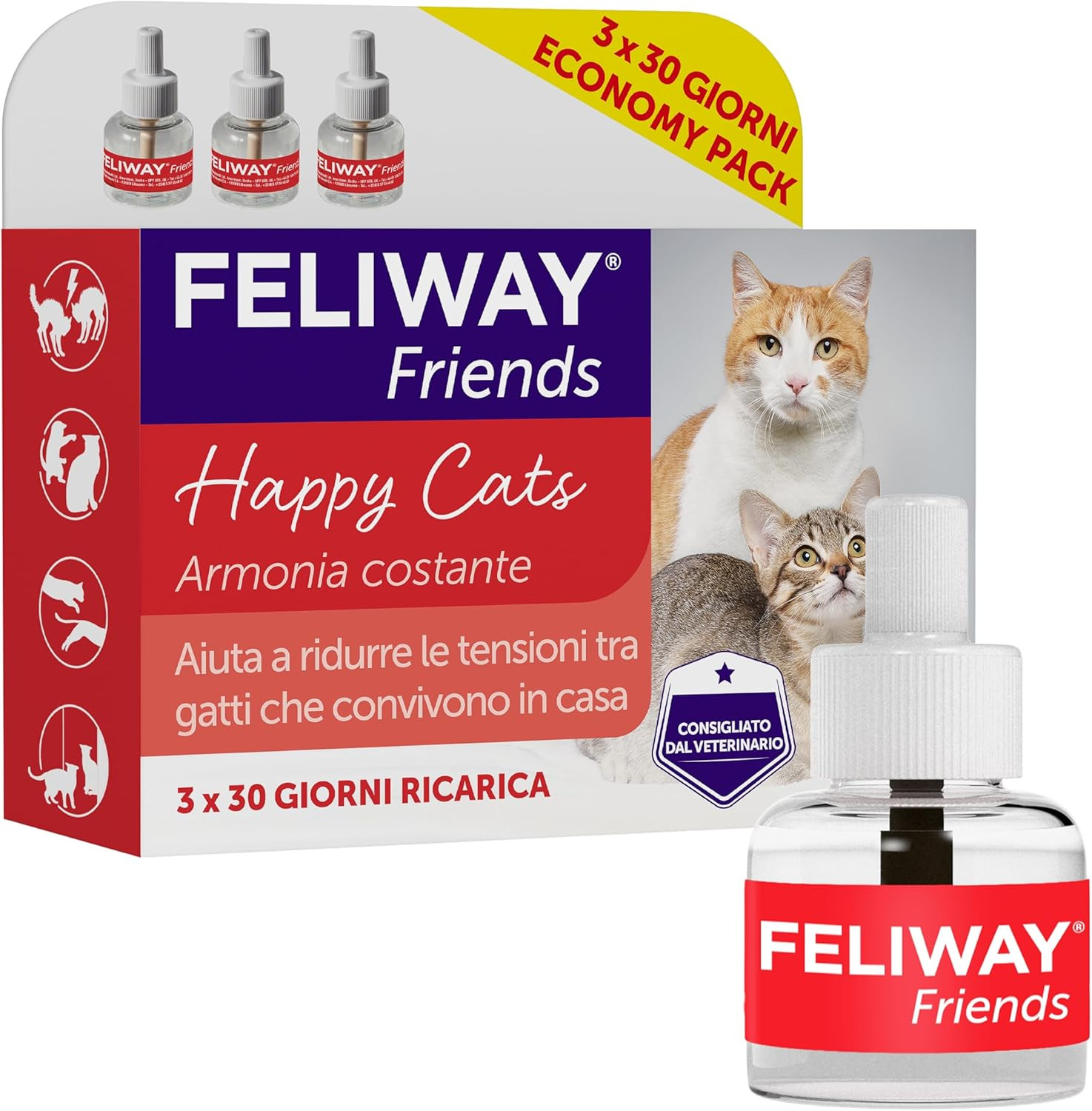 Ricarica Feliway Friends 3 Pack | Soluzione Scientifica Conflitti Gatti