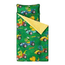 - Nap Mat with Pillow and Minky Fleece Blanket, for Boys in Daycare Preschool...