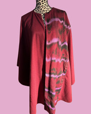 Gogo Folklore Olga Fisch Burgundy Wool Cape Poncho Wrap Unisex