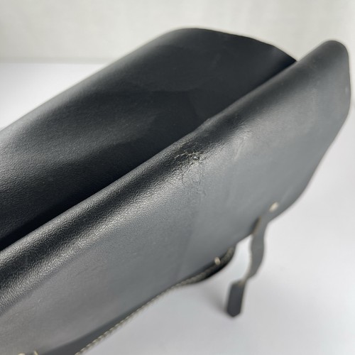 VTG Genuine Leather Black Motorcycle Biker Double Saddle Bag Messenger Saddlebag - Picture 24 of 24