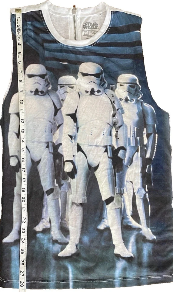 Camiseta Star Wars Storm Troopers sin mangas para mujer XL cremallera trasera *Envío gratuito Foto 3 de 4